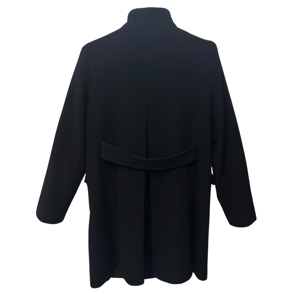 Michael Kors Women's Lambswool Black Pea Coat Pockets Size 10 Stand Collar Lined - Picture 4 of 10